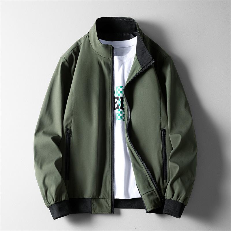 Herren Frühling/Herbst Freizeitjacke im koreanischen Stil mit Reißverschluss