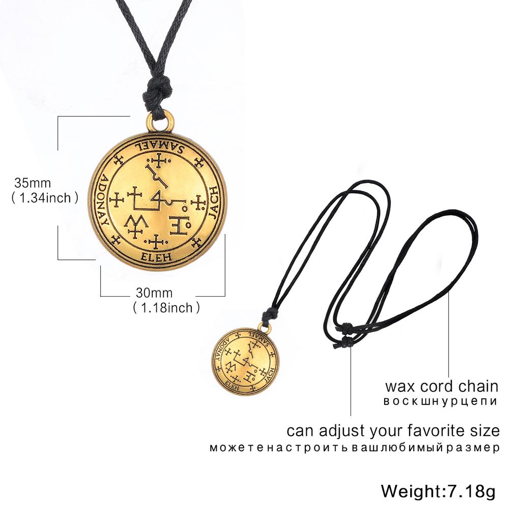 New Witch Amulet Necklace Stainless Steel Chain Pendent Necklace Adjustment Wax Rope Chain For Men Gift Jewelry Colar Choker