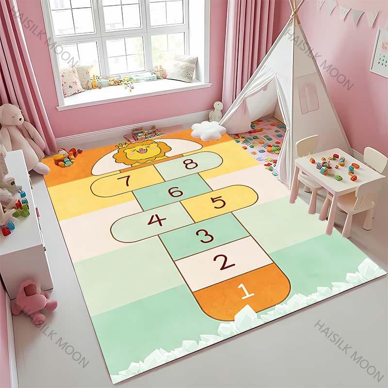New To Hopscotch Printed Carpet! Beautify The Space, Anti-slip Sound Insulation, Living Room Bedroom Area Can Used Mat Kids Gift