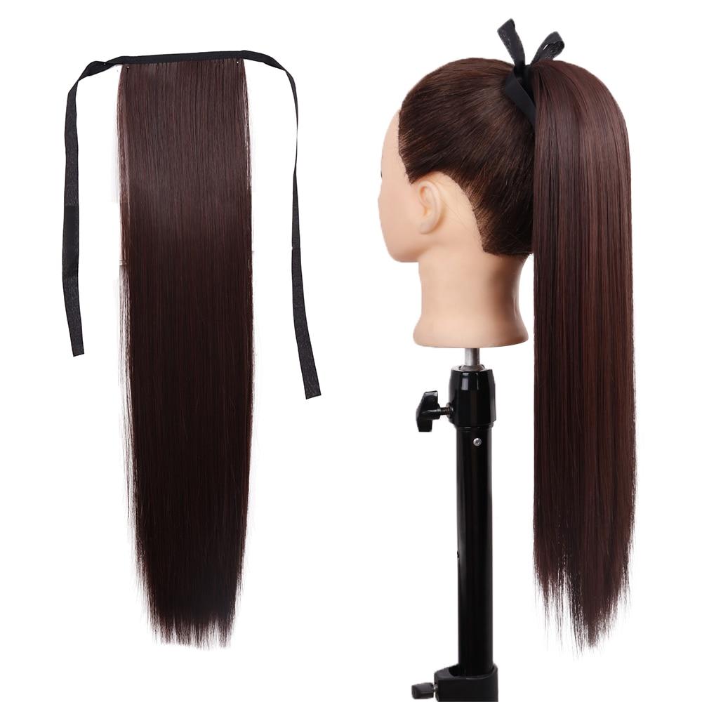 

Женские длинные прямые волосы MISSQUEEN на заколке для наращивания «конский хвост», черные, блонд, синтетическое термостойкое волокно 55cm-100g&China