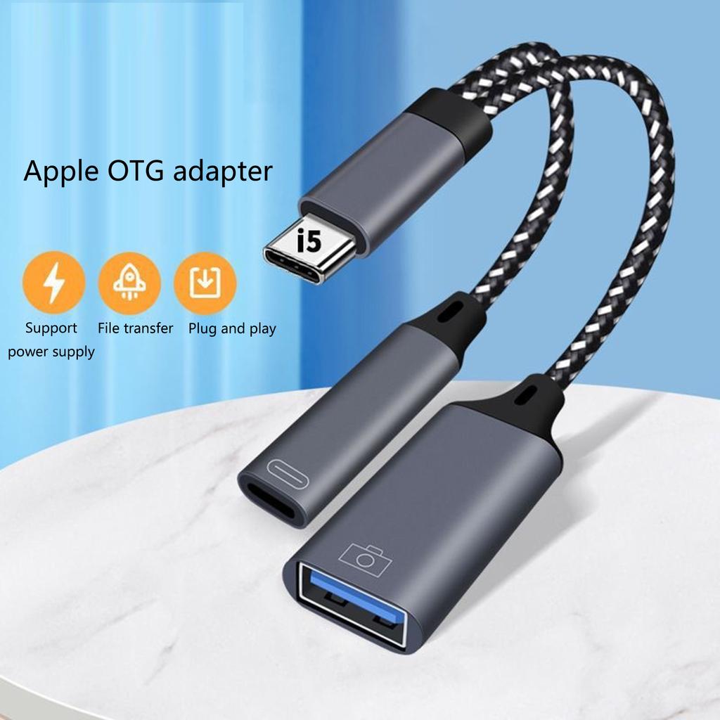 USB-C To USB Adapter (2in1)OTG Charger Cable Accessories USB Charging Converter for Phone 15 15Pro 15Plus 15ProMax