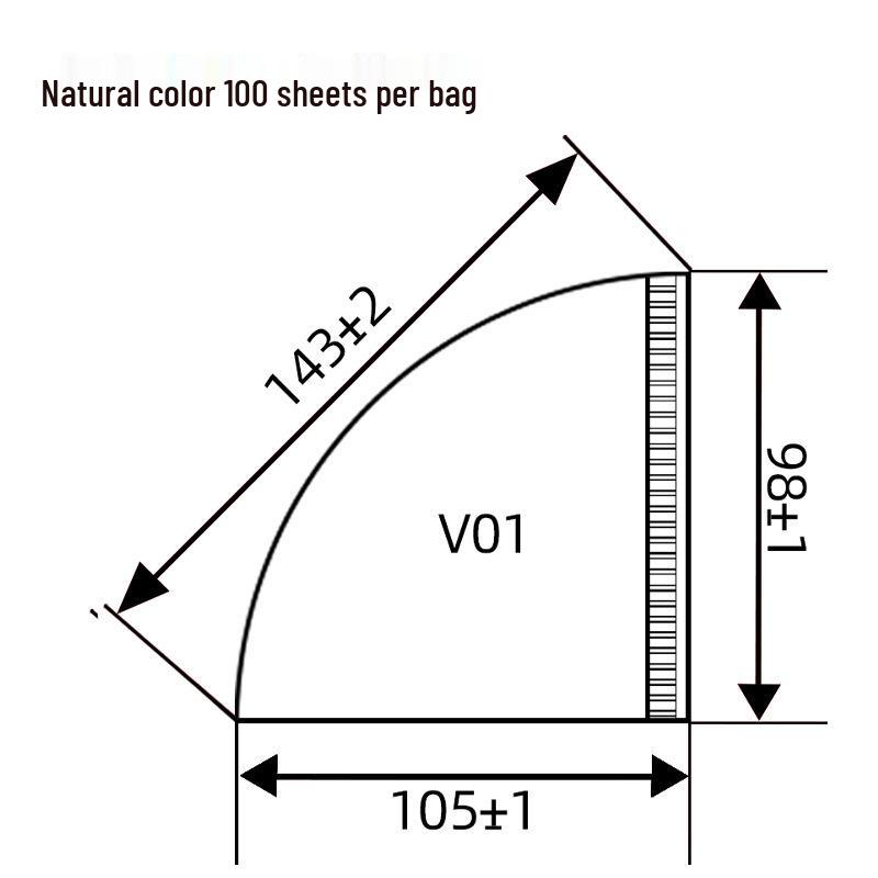 Premium Cone-Shaped Disposable Coffee Filters, Food Grade, Compatible with V60 for 1-4 Servings.