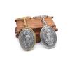 Ancient Oval Virgin Holy Father Saint Benedict Exorcism Ancient Silver Pendant Catholic Relic Keychain Religious Ornaments Church Gifts