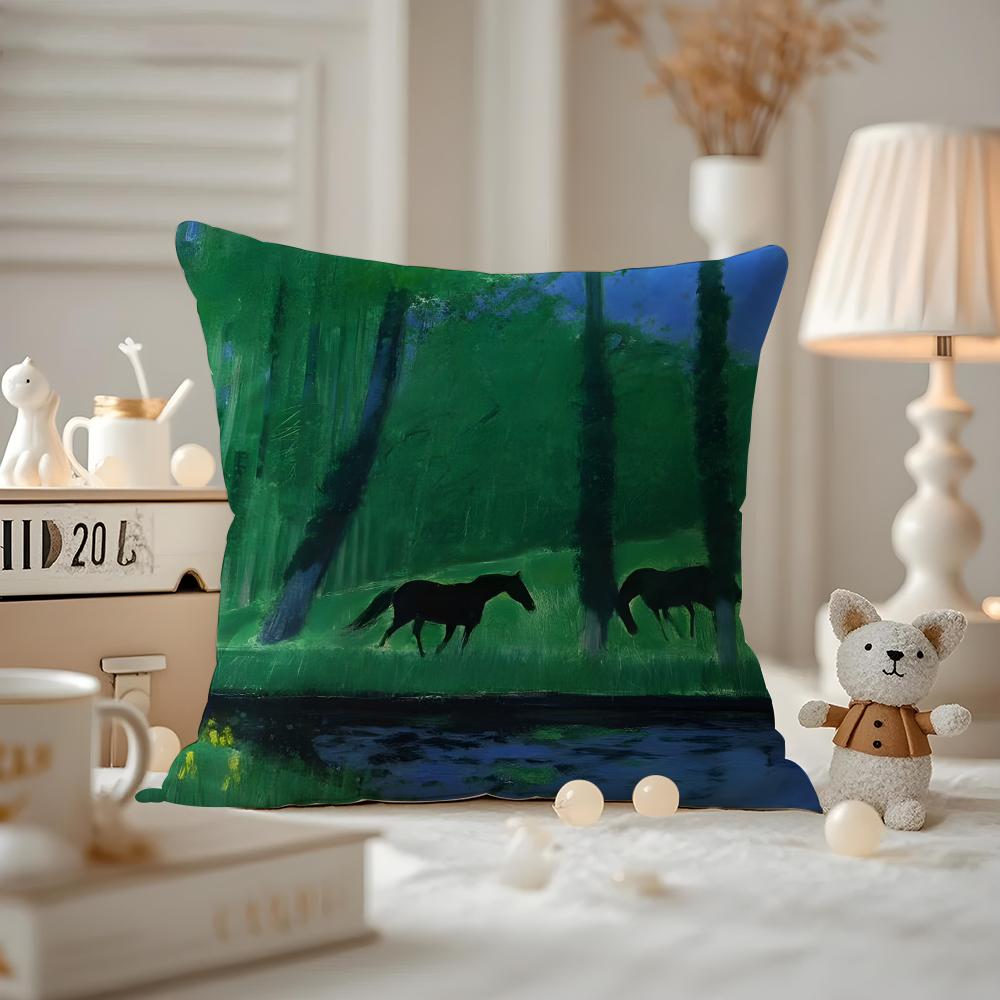 The Art Of Taking Dreams As Horses Cushion Cover Pattern Printed Pillowcase For Living Room Sofa Cushion Cover & Bedroom Decor
