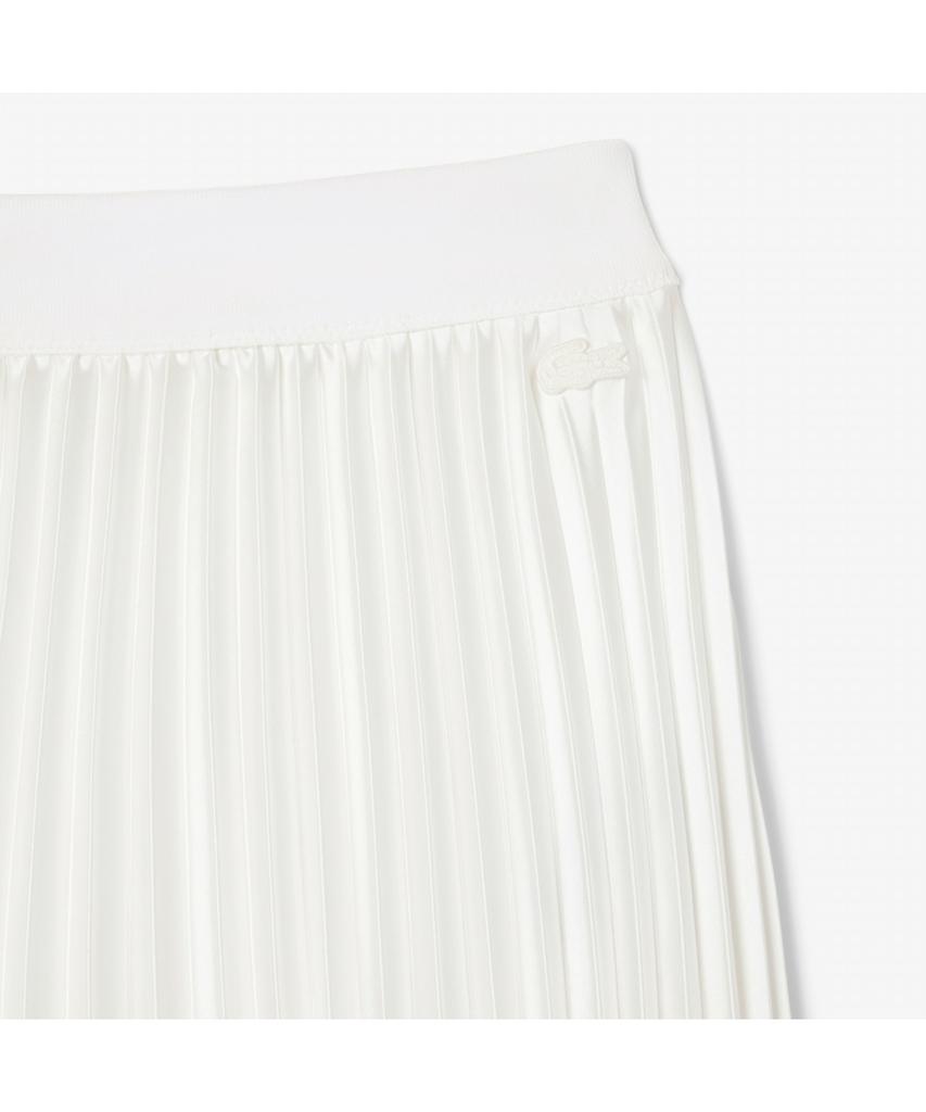 Lacoste Women'S Shiny Logo Banded Pleated Long Skirt Jf5605-55N 70V