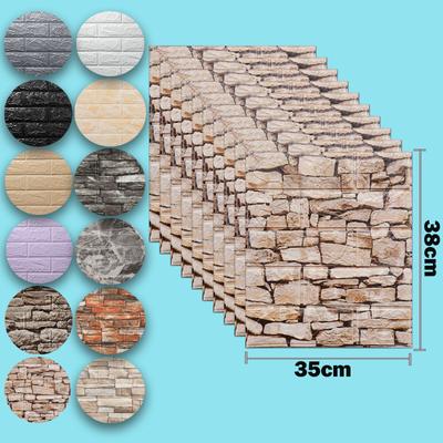 10/20pcs 3D Foam Wall Stickers Self Adhesive Pane Room Decor Waterproof Peel and Stick Brick Wallpaper for Interior Decoration