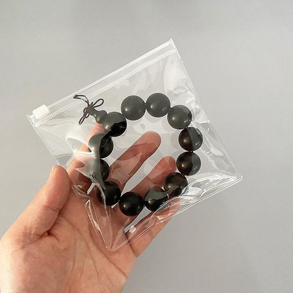 Clear PVC Zipper Bag for Anti-Oxidation Jewelry Storage: Self-Sealing Design for Wenwan Beads and Bracelets.