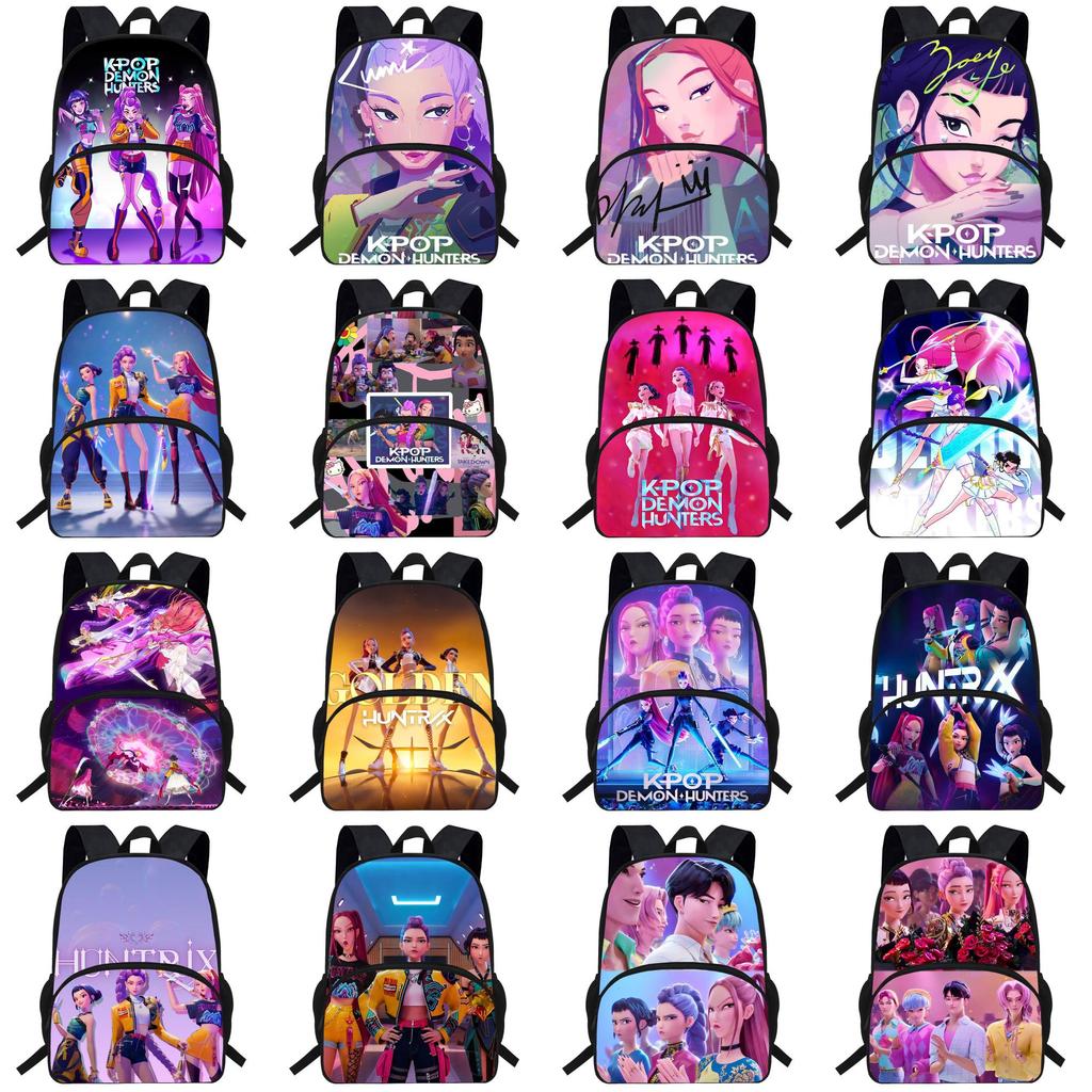 Kpop Demon Hunters Cartoon School Backpack With Durable Oxford Material And Antishock Design For Elementary Students