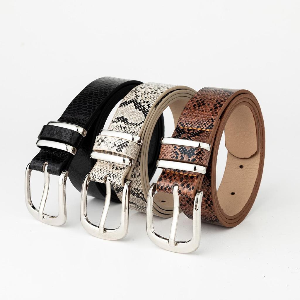 Niche Casual Women's Belt Leopard Print Jeans Belt Literary Retro Pin Buckle Belt Women