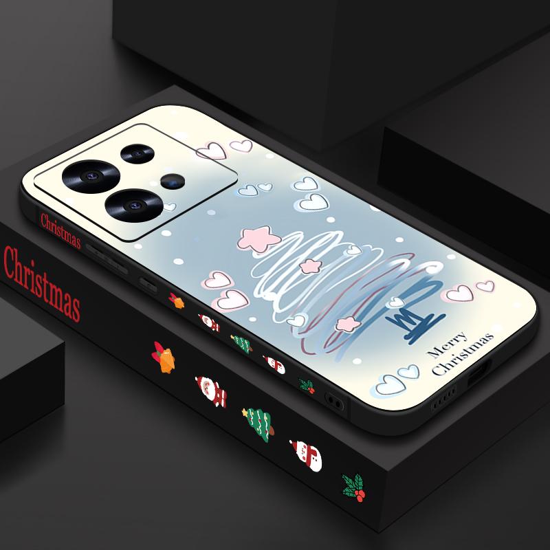 Cartoon Christmas Printed Lanyard Phone Case For Xiaomi Redmi Note 14 13 12 Pro Note 13 14 Pro Plus 5G 13 13C 4G 11 10 Pro Soft Silicone Cover