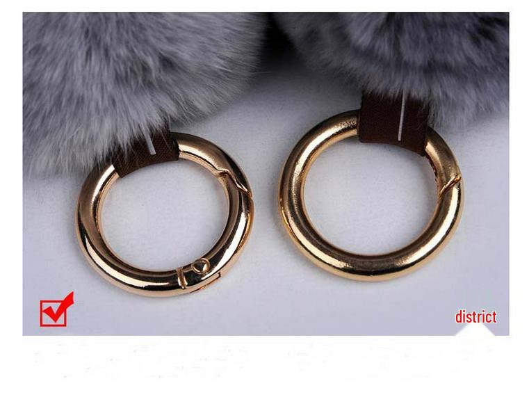 Breloc Pompom din Blană de Iepure Rex - Pandantiv Iepure Pluș Drăguț și Charm pentru Geantă