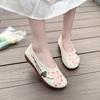 Fashion Flower Embroidered Women Comfortable Canvas Ballet Flats Instep Buckles Ladies Casual Flat Shoes Old Beijing Shoes