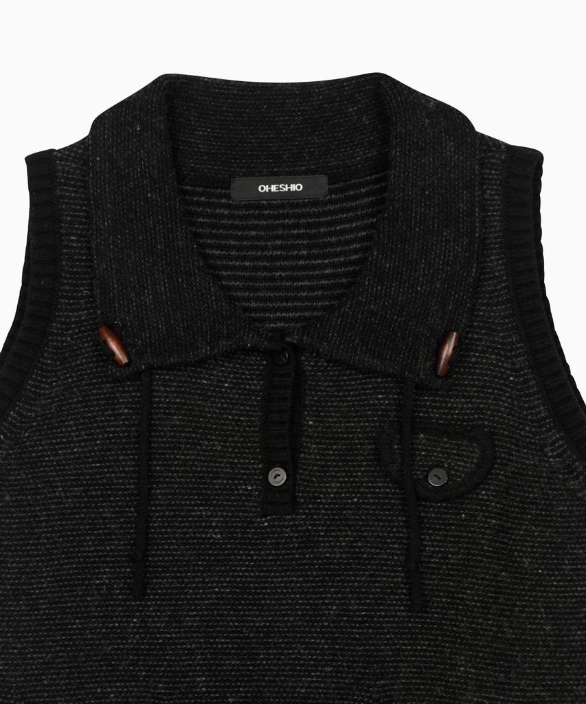 Ohesio Pocket Knit Vest, Black
