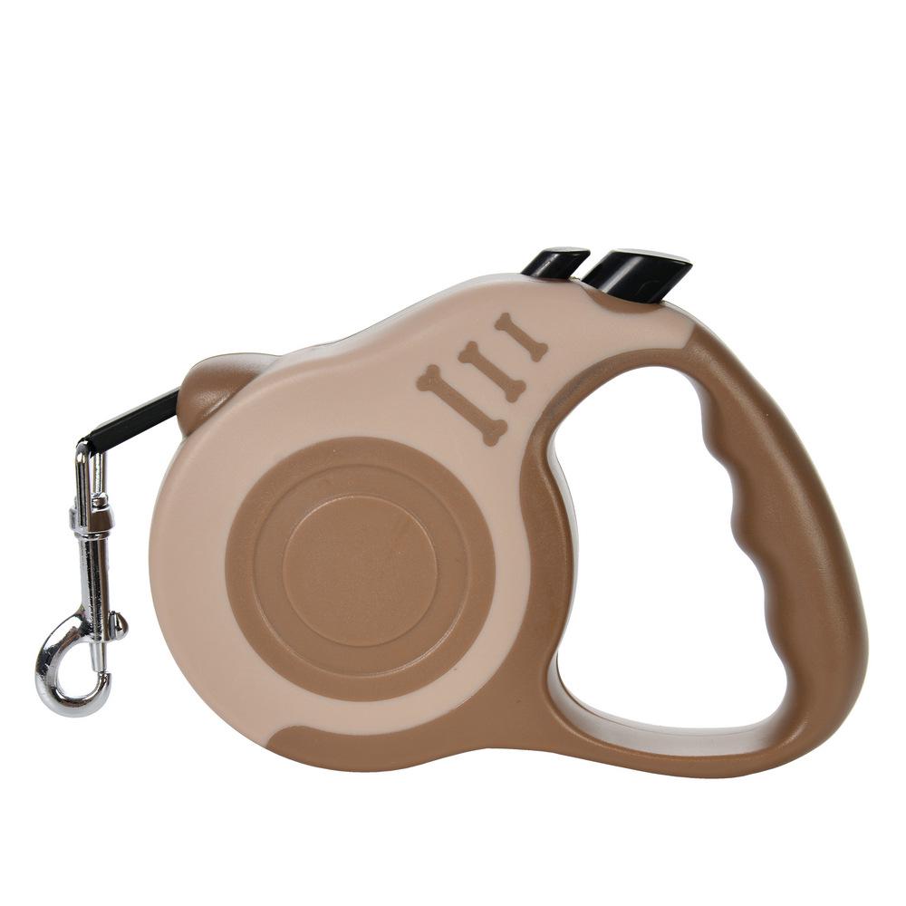 Color Block Bone Retractable Dog Leash: Portable, Frosted, and Automatic