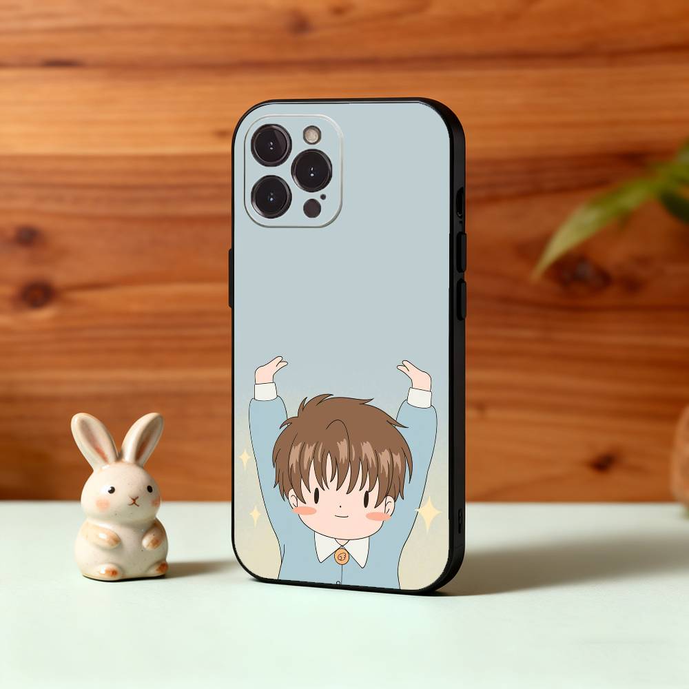 Card C-Captor Anime S-Sakura Phone Case For iPhone17,16,15,14,13,12Plus,Pro Max,XS,5G Soft Silicone Black Cover