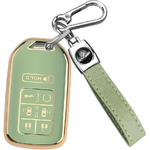 QBUC for Honda Odyssey 7 Button Key Fob Cover Case with Keychain for 2018-2024 Elite Touring EXL Sport EX Case Shell