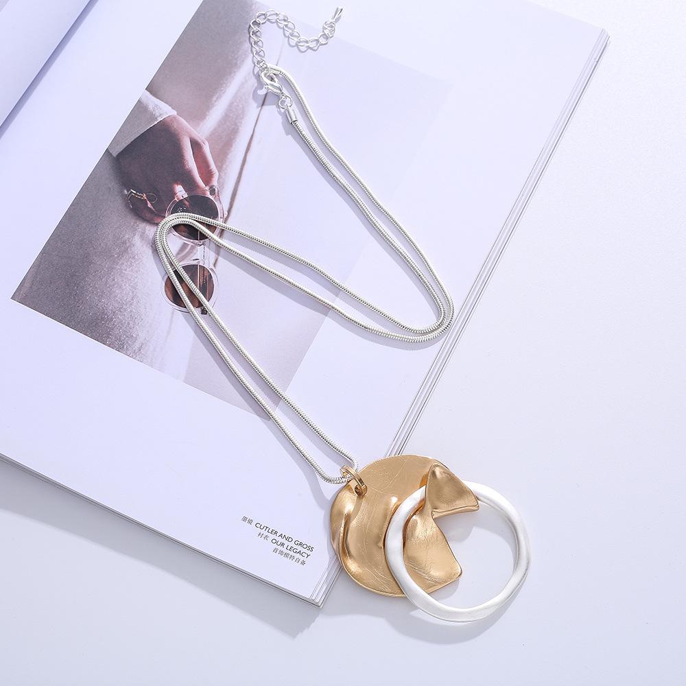 Jewelry Alloy Simple Niche Design Ring Long Necklace Pendant Sweater Chain