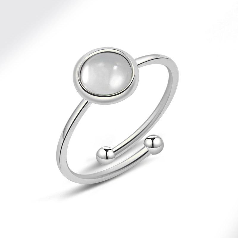 New Natural Stone Open Ring For Women Niche Design High End Light Luxury Minimalist Band