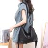 Teschio Punk Donna Borsa a Spalla Grande Capacità Moda Borchie Frange borsa da donna Pelle PU Hobo a tracolla Borsa tote grande