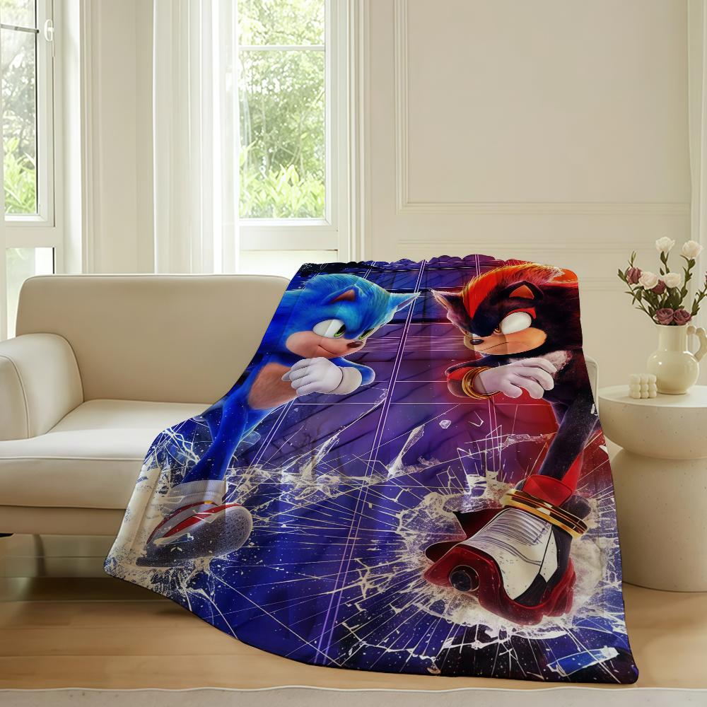 Movie S-Sonices T-The H-Hedgehog 3 Blanket For Sofa Office Bed Plane Travel Sleep Read Relax Camping Soft And Warm