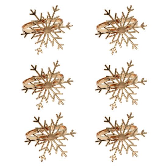 Serviette Ring Eco-friendly Anti-Fading Alloy Elegant Snowflake Serviette Holder Ring for Restaurant