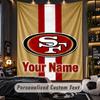 TapestrySan Francisco 49ers Custom Name Text Personalized Wall Hanging Tapestry Home Wall Decor