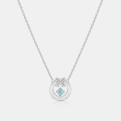 March Birthstone M Basic Sterling Silver White Necklace A233Sn9153Wpe 42cm