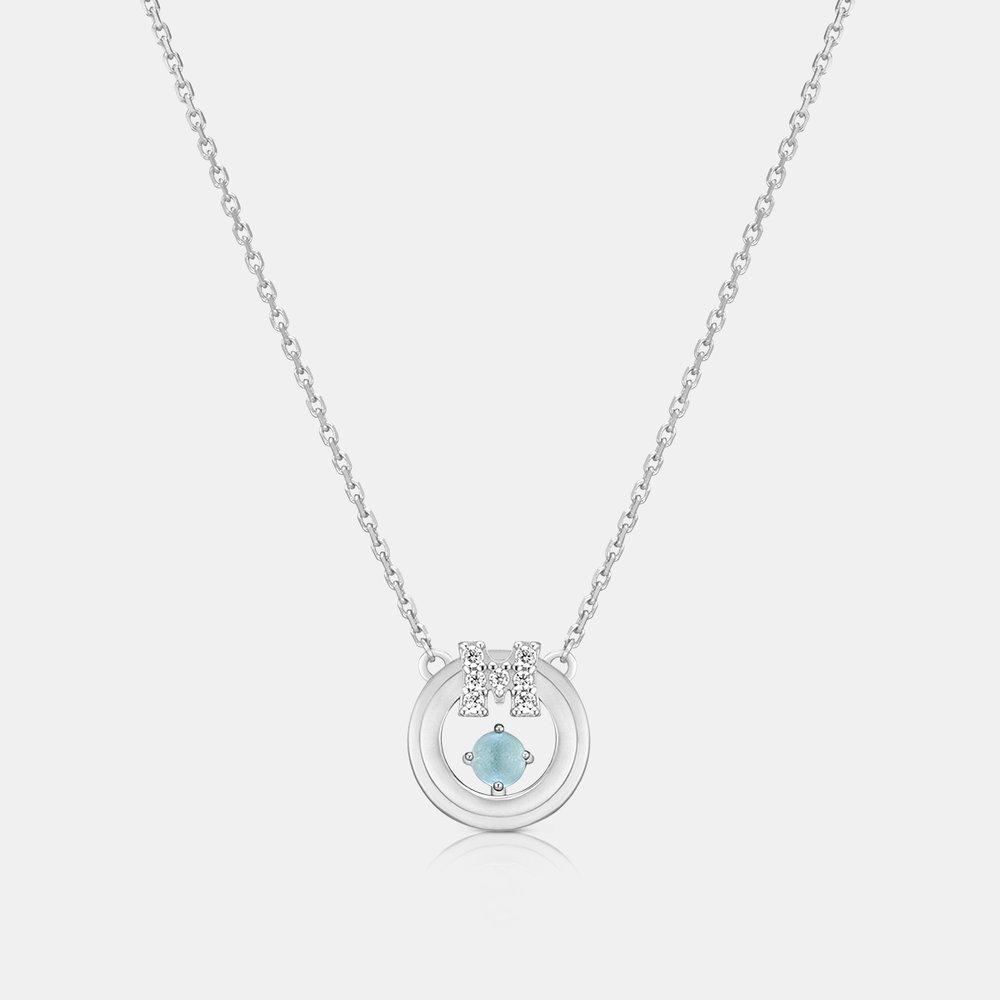 March Birthstone M Basic Sterling Silver White Necklace A233Sn9153Wpe 42cm
