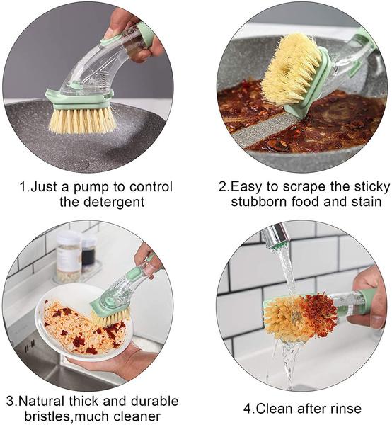 Household Kitchen Multifunctional Press Cleaner One Brush Does Not Hurt The Pot and Dirty Hands Kitchen Brush Pot Artifact