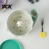 Modern Kitchen Sink Accessory Ceramic Berry Washing Bowl with Drainage Holes, Handmade Fresh Food Storage Container Vegetable Draining Basket,