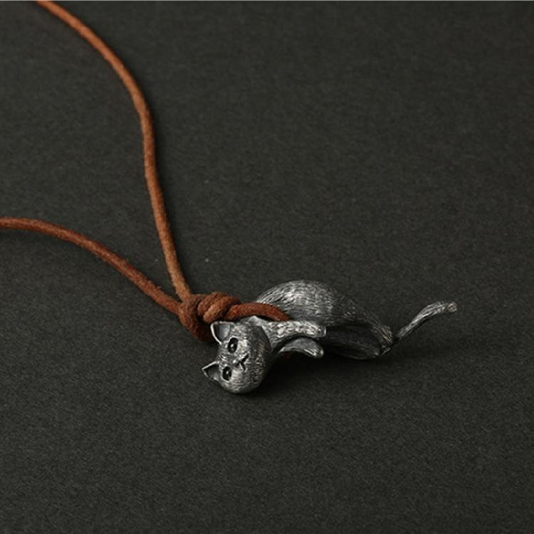 Cute Cat Pendant Necklace Animal Collarbone Necklace Statement Jewelry Gift