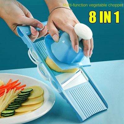 8 In 1 Mandoline Slicer for Kitchen Vegetable Slicer Multi Blade Potato Chip Veggie Slicer Vegetable Cutter Julienne Shredder