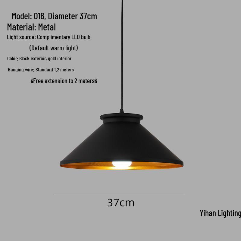 Modern Nordic Single-Head Pendant Light for Hotels, Bars, and Restaurants - Industrial Retro Style Lampshade.