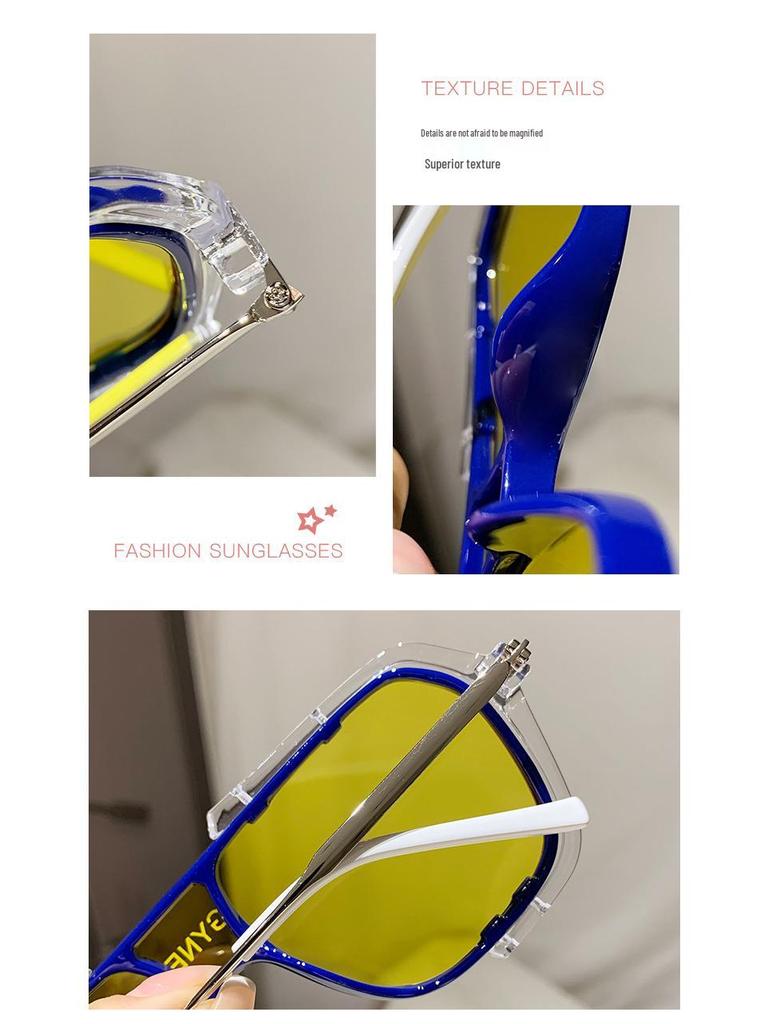 European & American Stylish Large Frame One-Piece Sunglasses - Influencer Street Style