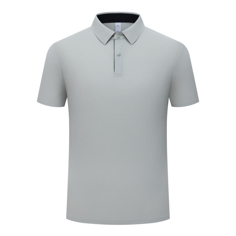 High Elastic Dipper Lapel Short-Sleeved T-Shirt Men'S Summer New Brocade Ammonia Skin-Friendly Ice Silk Polo Shirt