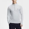 FILA Solid Color Stand Collar Fitness Slim Fit Knitted Long Sleeve T-Shirt Men Tops Light-Blue A11M411202FLB