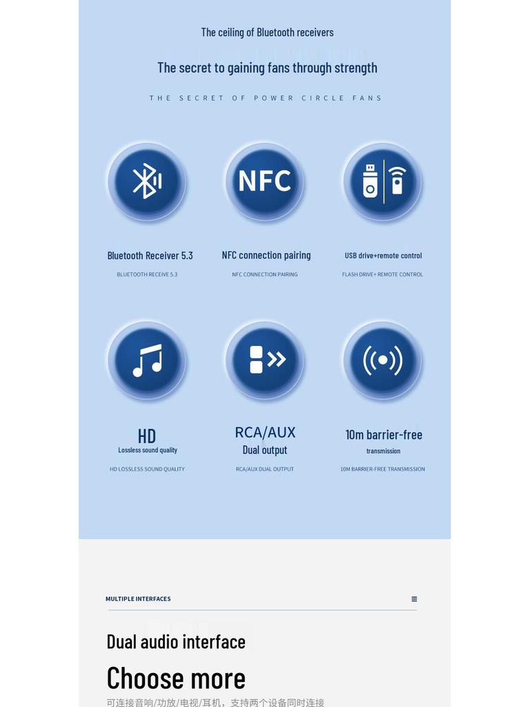 Bluetooth 5.3 NFC Audio Receiver: Wireless Adapter for Old Speakers & Amplifiers (3.5mm).