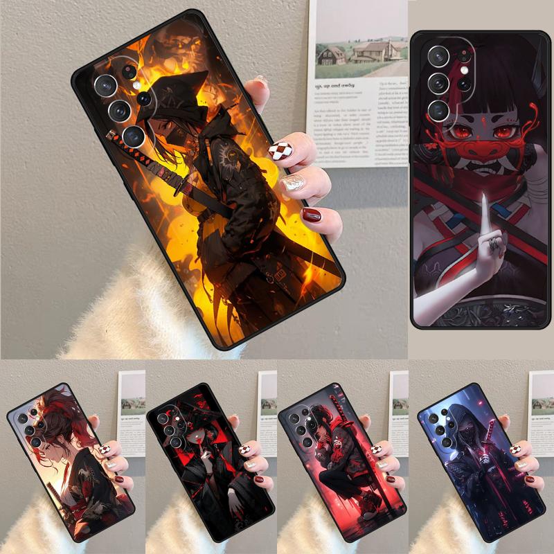 Anime Girl Samurai Phone Case for Samsung Galaxy note 10 pro S26 Ultra S23 S24 FE S25 S21 S22 PLUS shockproof Cove