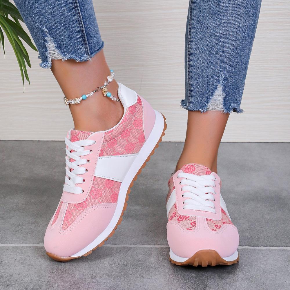 Breathable Women's Sneakers Lightweight Leisure Tennis Shoes for Women Flower Design Luxury Shoes Comfort Fashion Platform Shoes