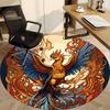 1pc Phoenix Flame Office Round Area Rug, Indoor Mat Suitable ForOffice, Under Office Chairs Bedroom Living Room Home Decor, Room Deco, D098