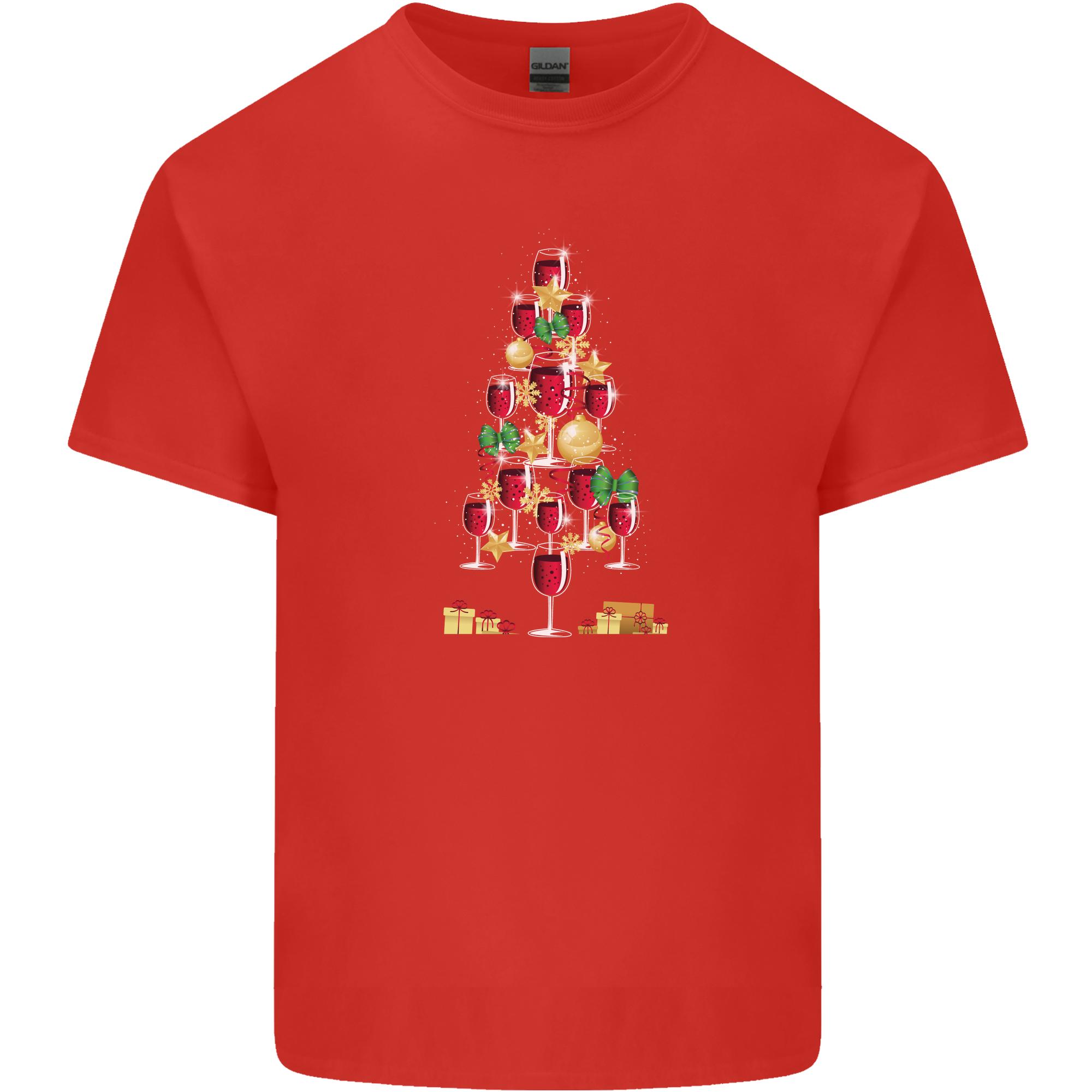 Wine Christmas Tree Xmas Alcohol Funny Unisexs Light Cotton TShirt S