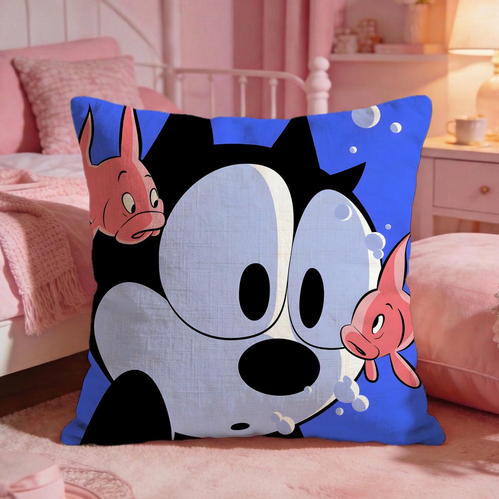 FFelixs The Cat Cute Cushion Cover Premium Comfort Reversible Pillow Cove Two In One Design For Any Room  Car Interior