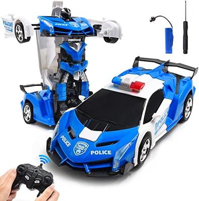 WEECOC. Multifunctional RC Car, Electric RC Car, Toy Car, Transforms Into Robot, High Stability, Shockproof, Kids Toy, Popular Gift (Blue, Rechargeabl