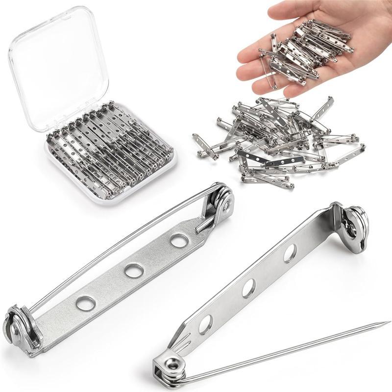 

HHO-Badge-Pin Brooch Pin Backs 50Pcs 1.5 Inch -Clasp With Lock Easy To Use For Crafts
