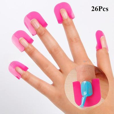 26 Pcs Nail Art Spill Prevention Clip Model Clip Nail Edge Print G Curve Shape Nail Varnish Spill Prevention Aids