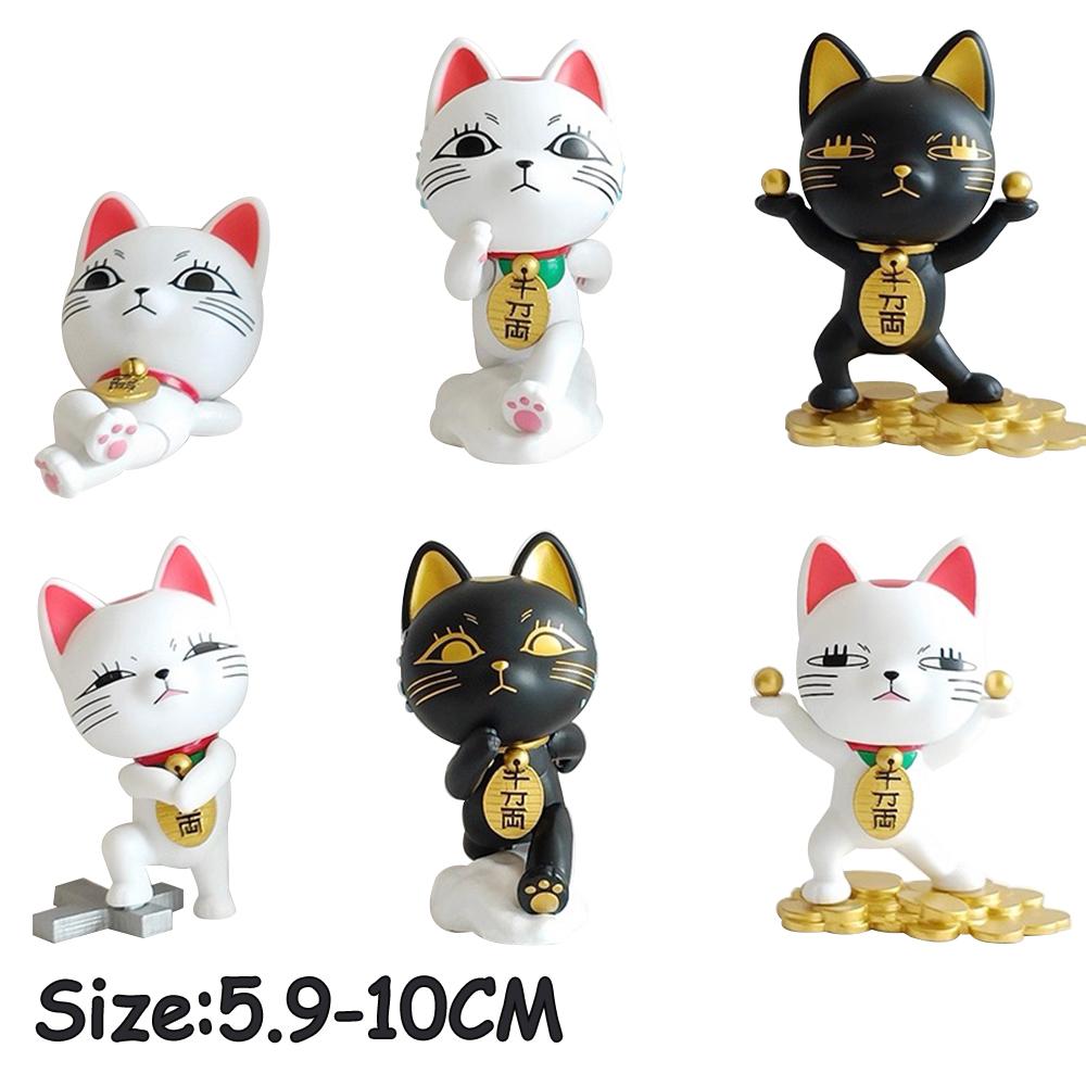 Аниме Периферия Турбо Бабушка Фигурка Кавайный Счастливый Кот Турбо Бабушка Фигурка Действия Настольный Автомобиль Декор Украшение Поделки Игрушки Подарки 9-10CM