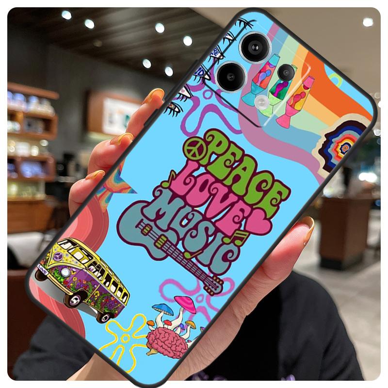 Hippy Peace Bus Cat Case For Xiaomi Redmi Note 14 10 13 12 11 15 Pro Plus Cover For Redmi 15 15C 12C 13C 14C 10C