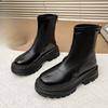 Fashion No Lining Car Stitch Block Heel Single Boots Women's Fashion Round Toe Platform Slip-Resistant Wear-Resistant Short Thigh Boots