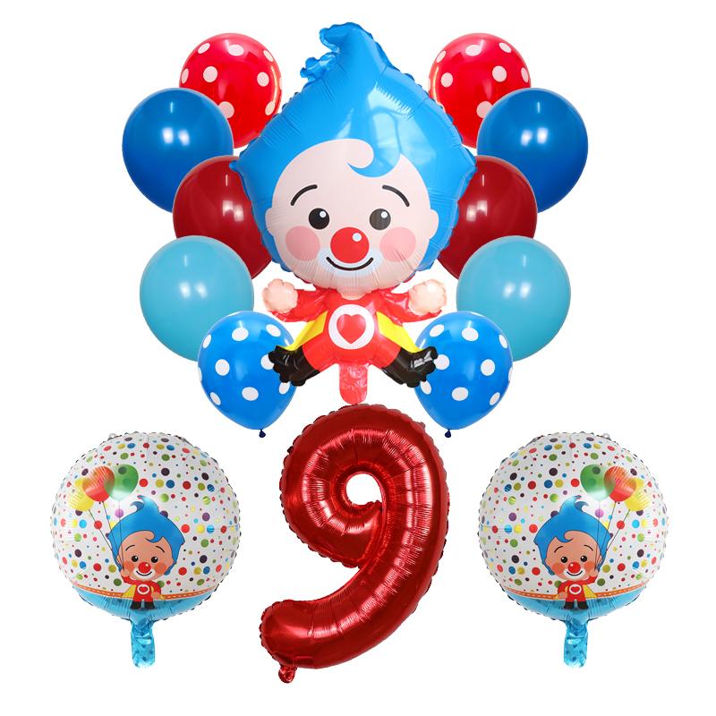 

14 шт./компл., воздушные шары с номерами из фольги клоуна, латексные воздушные шары, детские украшения для детского душа, украшения для дня рождения, детские надувные игрушки 9BeA