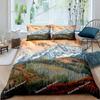 Snow Mountain Duvet Cover Set Sea Waves Bedding Set Sea Landscape King Size Comforter Cover Nature Scenery Polyester Quilt Cover